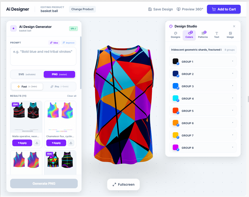 AI Designer Dashboard Preview